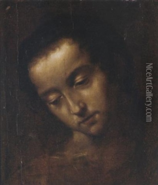 The Head Of A Woman Oil Painting - Lodovico (Il Cigoli) Cardi