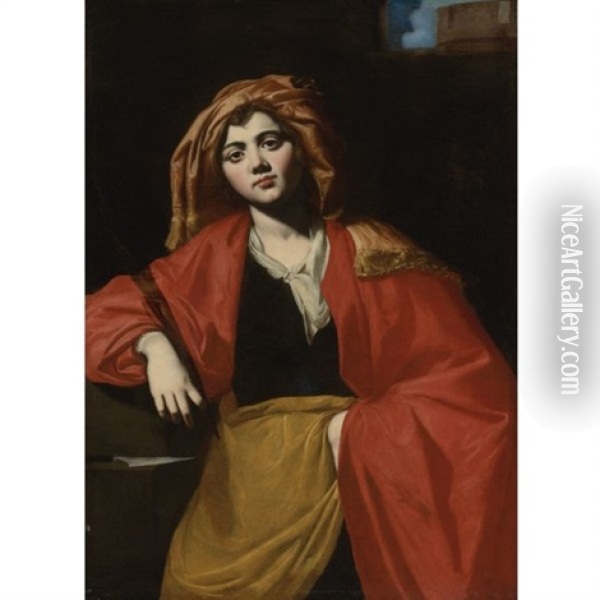 Saint Barbara Oil Painting - Francesco de Rosa