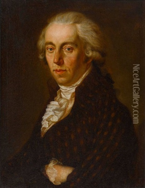 Herrenbildnis Aus Der Familie Von Erdt Oil Painting - Johann Georg Josef Edlinger