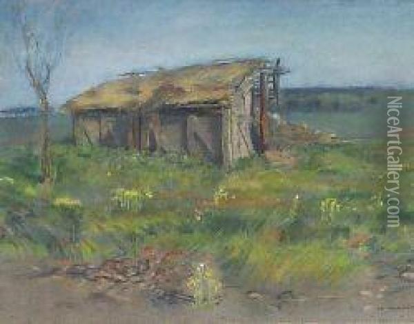 The Wood-shed Oil Painting - Archibald Standish Hartrick