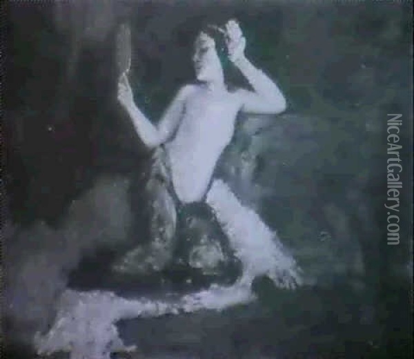 Weiblicher Halbakt Oil Painting - Josef Block