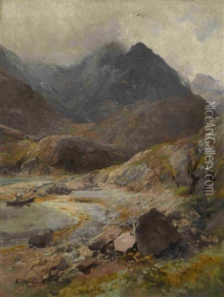 Am Ufer Eines Gebirgssees Oil Painting - Edward Theodore Compton
