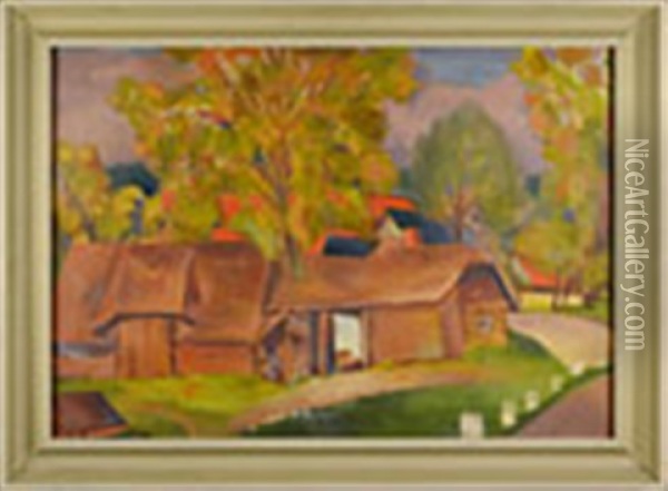 House In The Orlicke Mountains Oil Painting - Jan Trampota