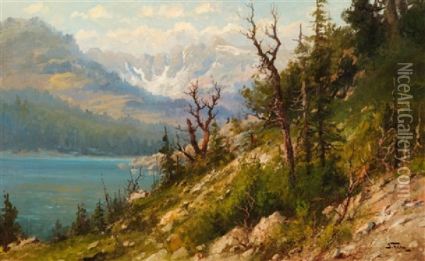 Glacier Park, Montana Oil Painting - John Fery