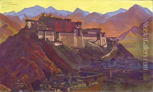 The Potala, The Stronghold Of Tibet Oil Painting - Nikolai Konstantinovich Roerich