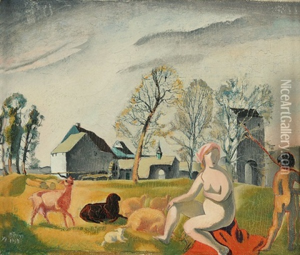 Der Herbst Oil Painting - Ernst Georg Rueegg