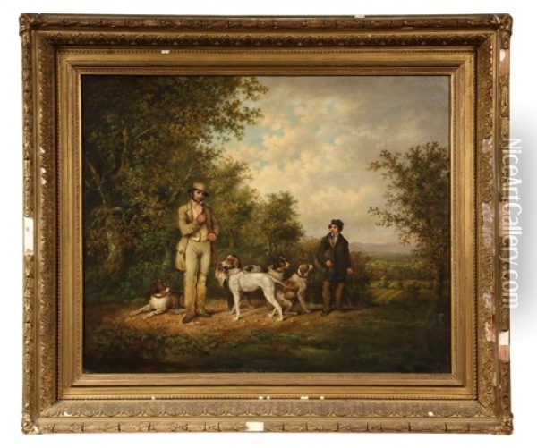 Southern Hunting Scene, Unsigned Oil Painting - William Garl Brown