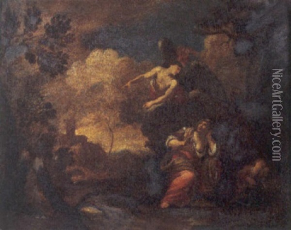 Agar E L'angelo Oil Painting - Michelangelo Cerquozzi
