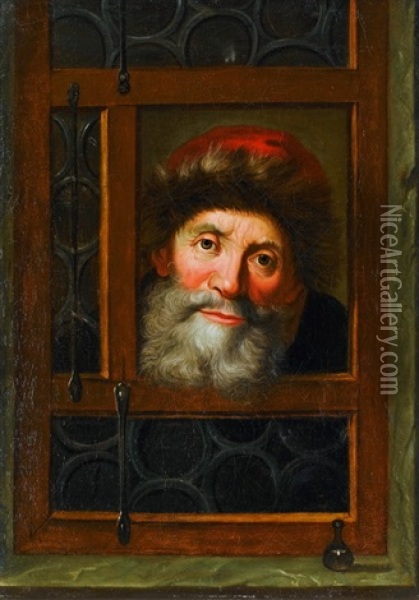 Mann Im Fenster Oil Painting - Samuel Van Hoogstraten