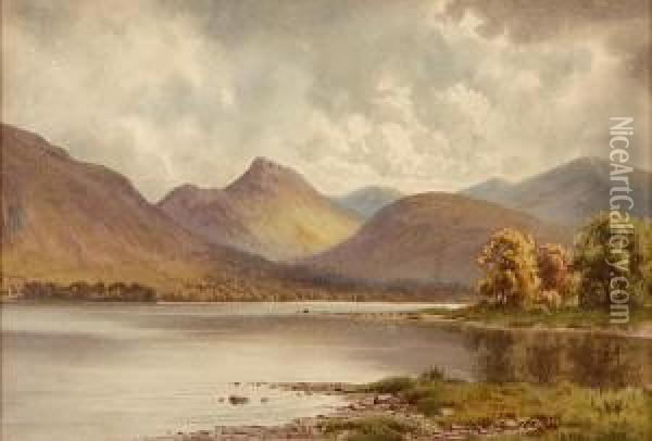 An Extensive Lake District Landscape Oil Painting - Edward H. Thompson
