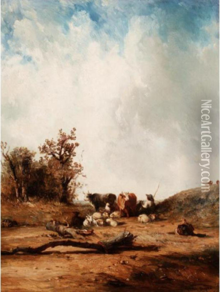 Cattle Resting Oil Painting - Leon Victor Dupre