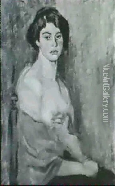 Sitzender Madchenakt Oil Painting - Paula Gans