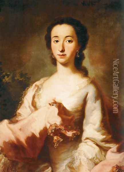 Portrait of Maria Rosa Walburga von Soyer 1750 Oil Painting - George de Marees