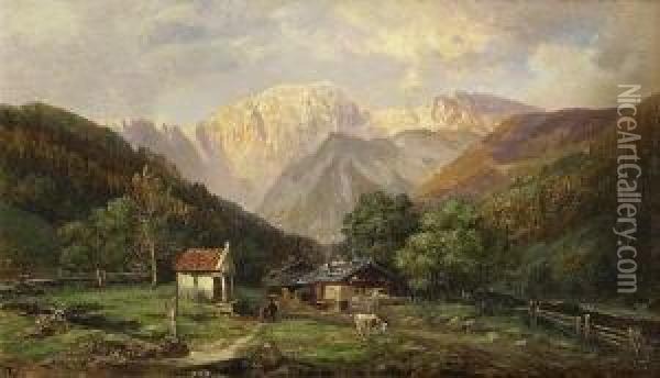 Blick Auf Den Hohen Goll. Oil Painting - Bernhard Muthlig