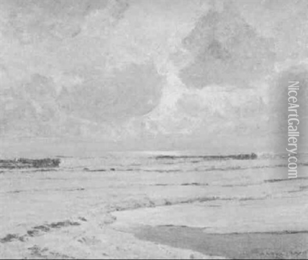 Einkommende Flut Auf Sylt Oil Painting - Raoul Frank