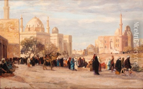 Tombeaux Des Califes Au Caire Oil Painting - Georg Macco