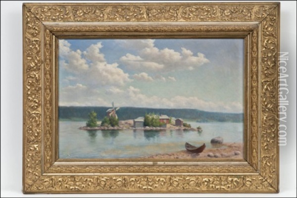 Saaristolaiselamaa - Skargardsliv Oil Painting - Johan Elis Kortman