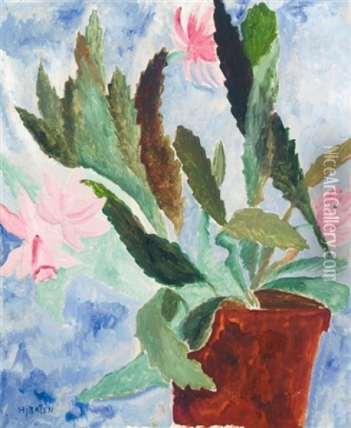 Blomsterstilleben (still Life Of Flowers) Oil Painting - Sigrid (Maria) Hjerten