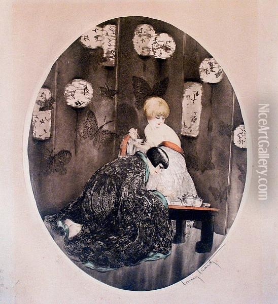 Tea Oil Painting - Louis Icart