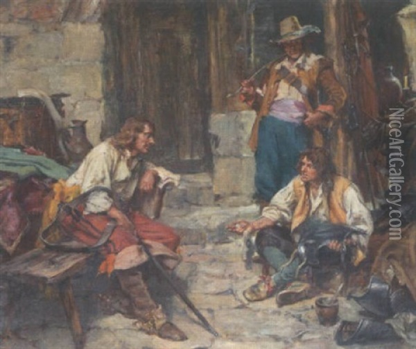 Tales Of The War Oil Painting - Arthur David Mccormick