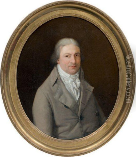 Portrait De Monsieur Pierre Trottier (1756-1835) Oil Painting - Augustin Delorme