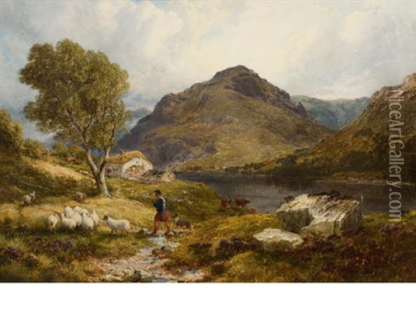 A Croft On Loch Eck Oil Painting - Edward Hargitt