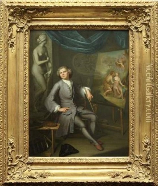 Portrait D'artiste Dans Son Atelier Oil Painting - Nicolaes Rynenburg