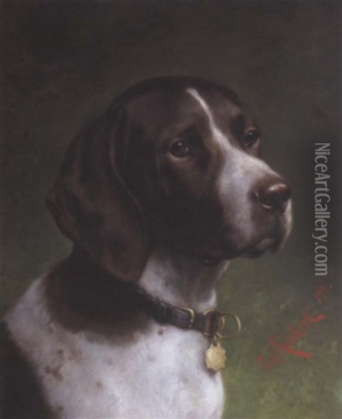 Ein Jaghund Oil Painting - Carl Reichert