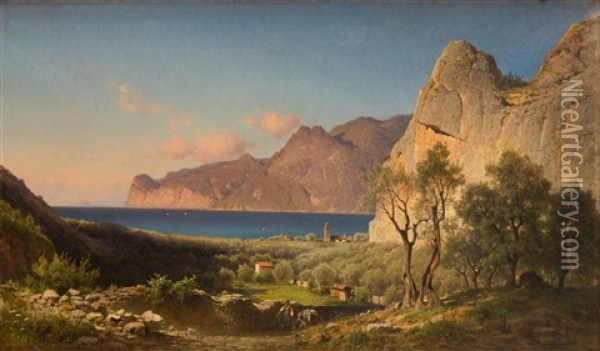 Mediterranean Landscape Oil Painting - Alexander Swieszewski