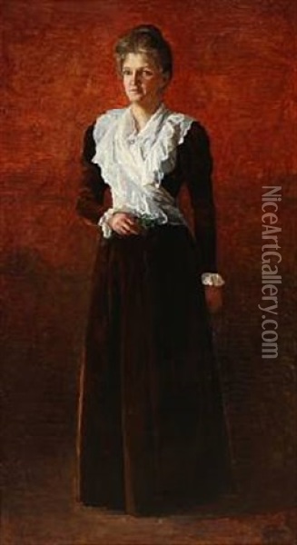 Portrait Of A Woman Oil Painting - Johannes Ottesen