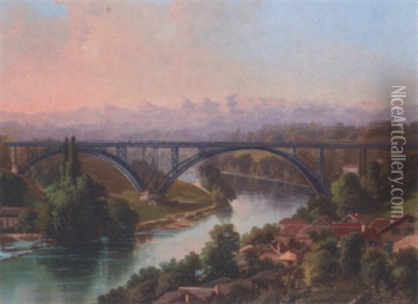 View Of Berne Oil Painting - Carl Fuchs