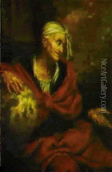 Un Philosophe Oil Painting - Giovanni Battista Langetti