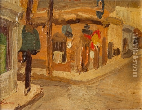 Calle Del Barrio Sur Oil Painting - Alfredo De Simone