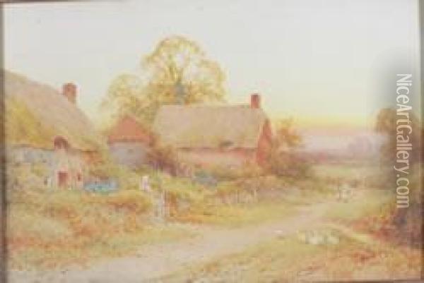 Farmstead Oil Painting - Henry John Sylvester Stannard