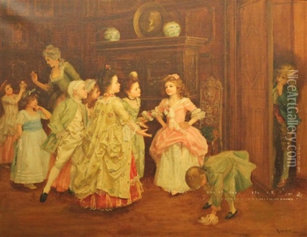 The Birthday Party Oil Painting - Henry Gillard Glindoni