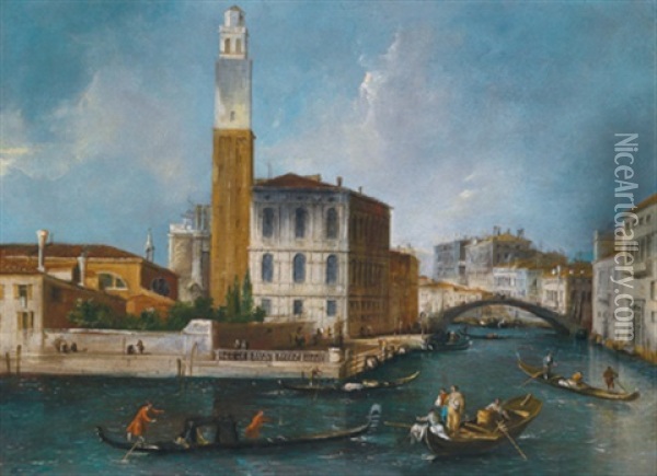 Der Canale Grande In Venedig Mit Dem Palazzo Labia Und Cannareggio Oil Painting - Michele Marieschi