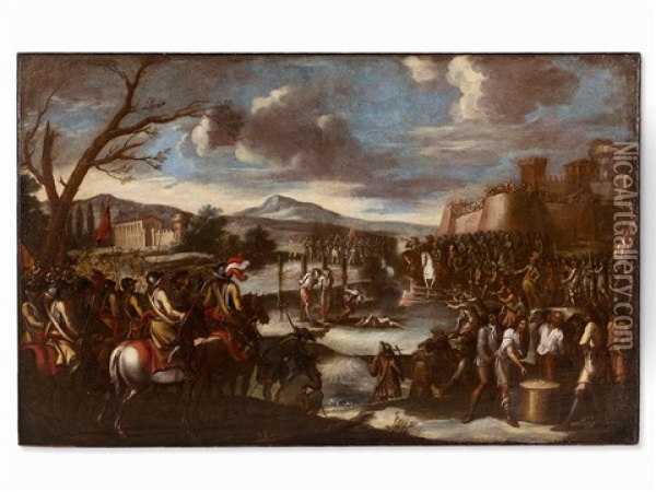 After The Battle Oil Painting - Cornelis de Wael