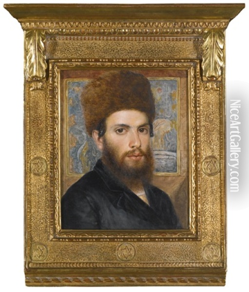 Portrait Of A Young Rabbi Oil Painting - Isidor Kaufmann