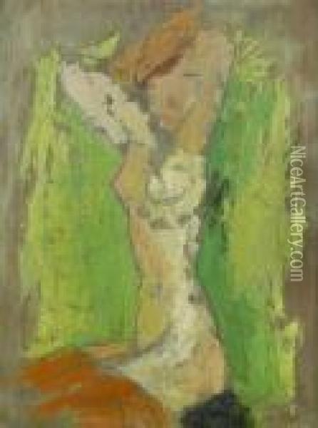 Female Nude Study Oil Painting - Henri Gaudier-Brzeska