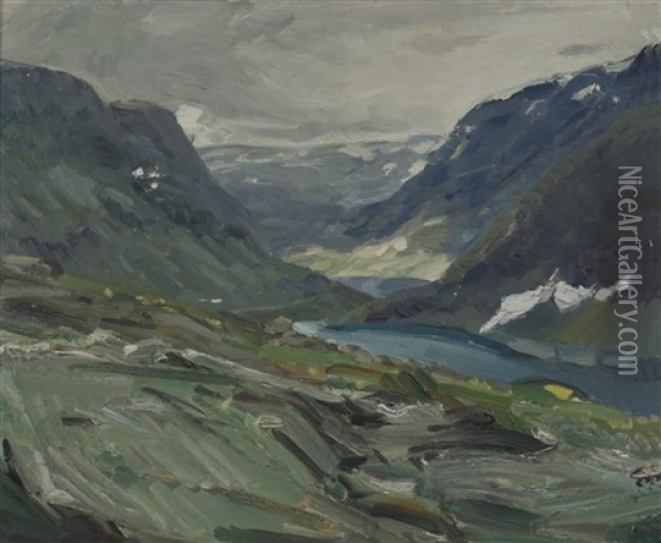 Fra Dalsnibba Mot Djupvatnet Ved Geiranger Oil Painting - Kurt Schwitters