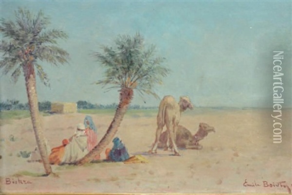La Halte Sous Les Palmiers Oil Painting - Emile Boivin