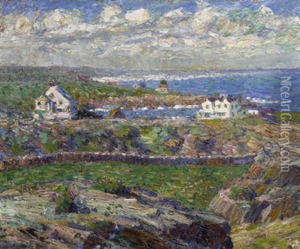 Houses On The Sound Oil Painting - Walt Kuhn