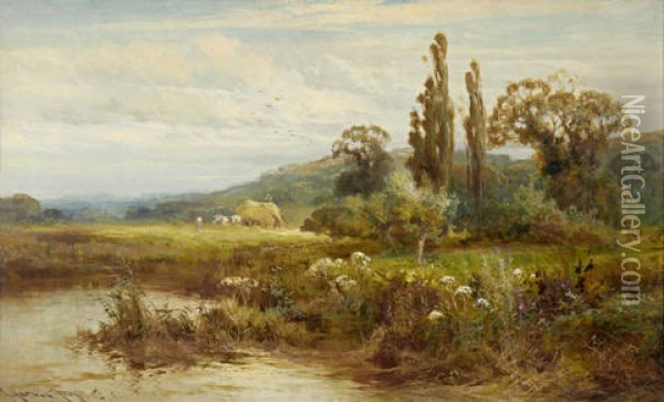 Haymaking Oil Painting - J. Horace Cooper