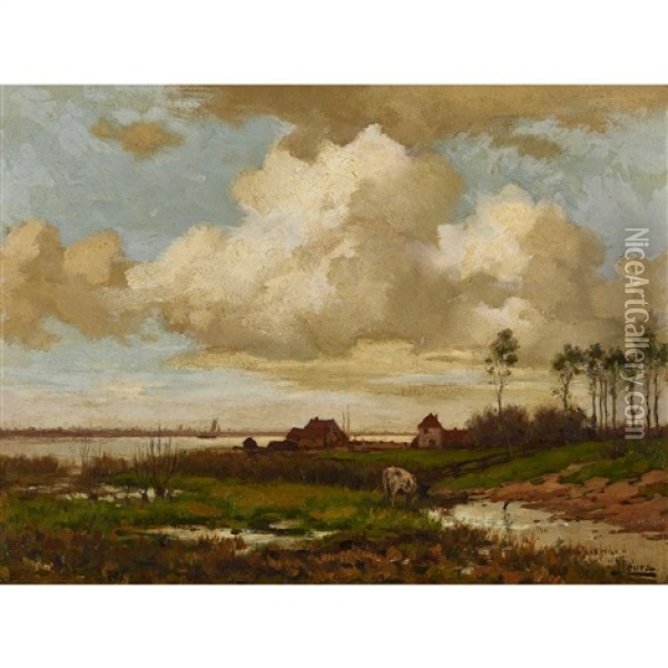 Weite Flusslandschaft Oil Painting - Johannes Karel Leurs