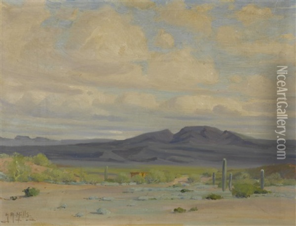 Ajo Valley, Arizona Oil Painting - Anna Althea Hills