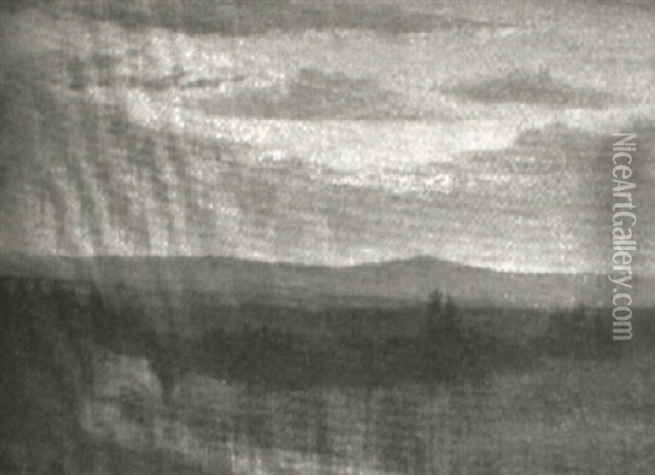 Dawn Over A Mountainous Landscape Oil Painting - Christopher Richard Wynne Nevinson