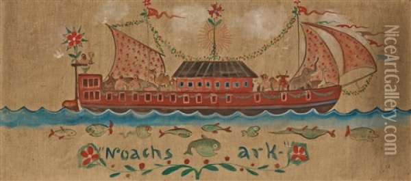 Noachs Ark (noah's Ark) Oil Painting - Ivar Arosenius