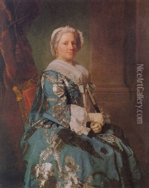 Portrait Of Ann Leighton Oil Painting - Allan Ramsay