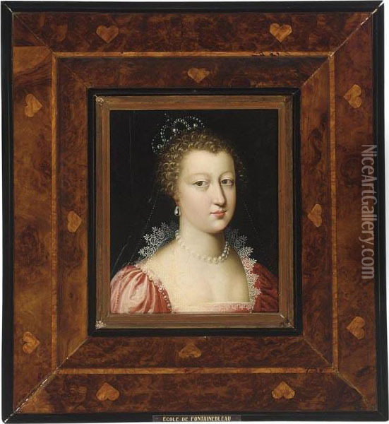 A Portrait Of A Noble Lady Possibly Anna Of Austria Oil Painting - Charles Beaubrun