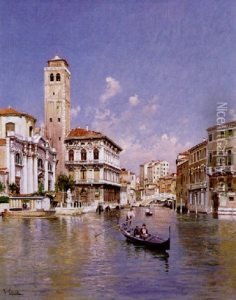 Palais Labia, Grand Canal A Venise Oil Painting - Vincenzo Caprile